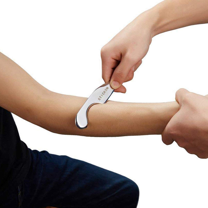 [Australia] - Stainless Steel Gua Sha Scraping Massage Tool - STICKON IASTM Tools Great Soft Tissue Mobilization Tool (C1 Shape) STICKON-C 