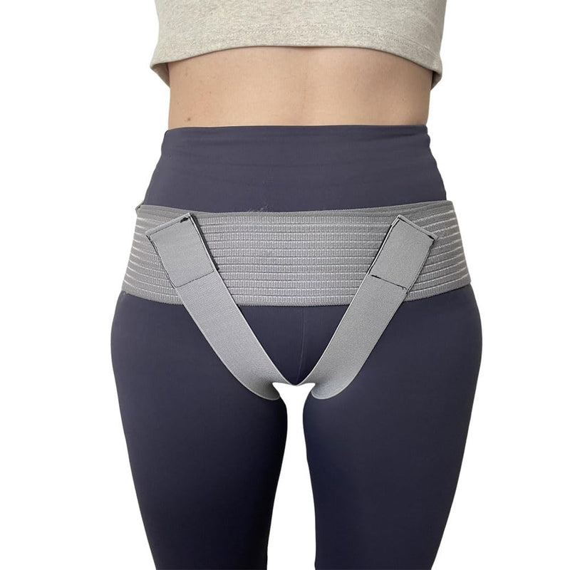 V-shaped pelvic support belt for postpartum care. Abdominal belt is used to treat bladder prolapse, uterine prolapse, and vulvar varicose veins（Grey）