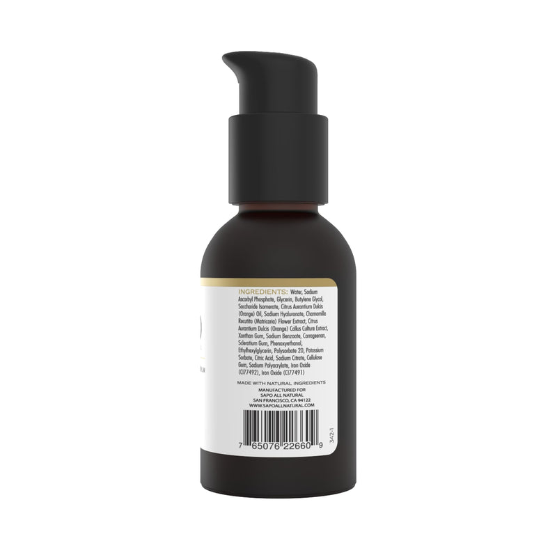 Sapo All Natural Vitamin C Serum for Face with Sodium Ascorbyl Phosphate, Hyaluronic Acid & Chamomile, Lightweight Fast-Absorbing Facial Serum for Bright-Looking Skin, 1 oz