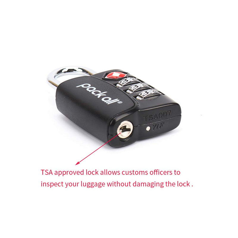 pack all Travel Bundle | 110 Lbs Luggage Scale (Grey) & 4 Pack Luggage Lock for Travel, Business