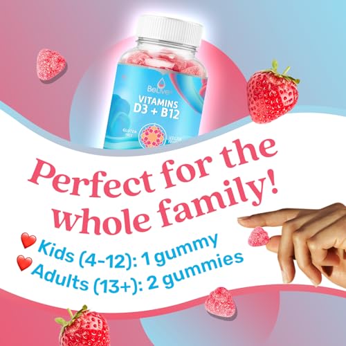 BeLive Vitamin Bundle D3+B12 + Vitamin C for Inmune Support, Bone and Muscle Support and Energy, Vegan