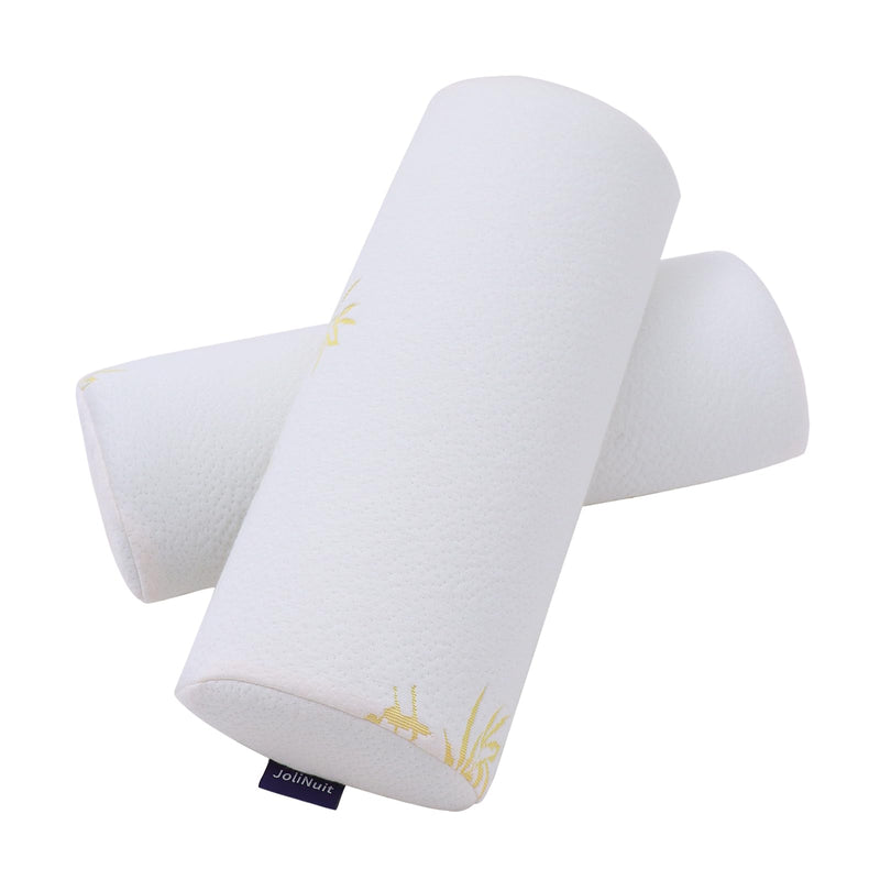 [Australia] - 2Pcs Half Moon Bolster for Head, Knees,Ankle Support, Leg Elevation Cushion - Back, Lumbar, Neck Pain Relief,Semi Roll Gel Foam Pillow for Back and Side Sleepers -Chair Seat Pillow 