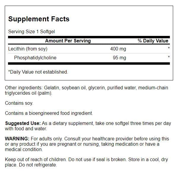 [Australia] - Swanson Supreme Lecithin with Phosphatidylcholine 300 Sgels 1 