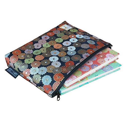 千糸繍院 Brocade zipper pouch, lined with Nishijin brocade, size M. (Kurogikuranman)