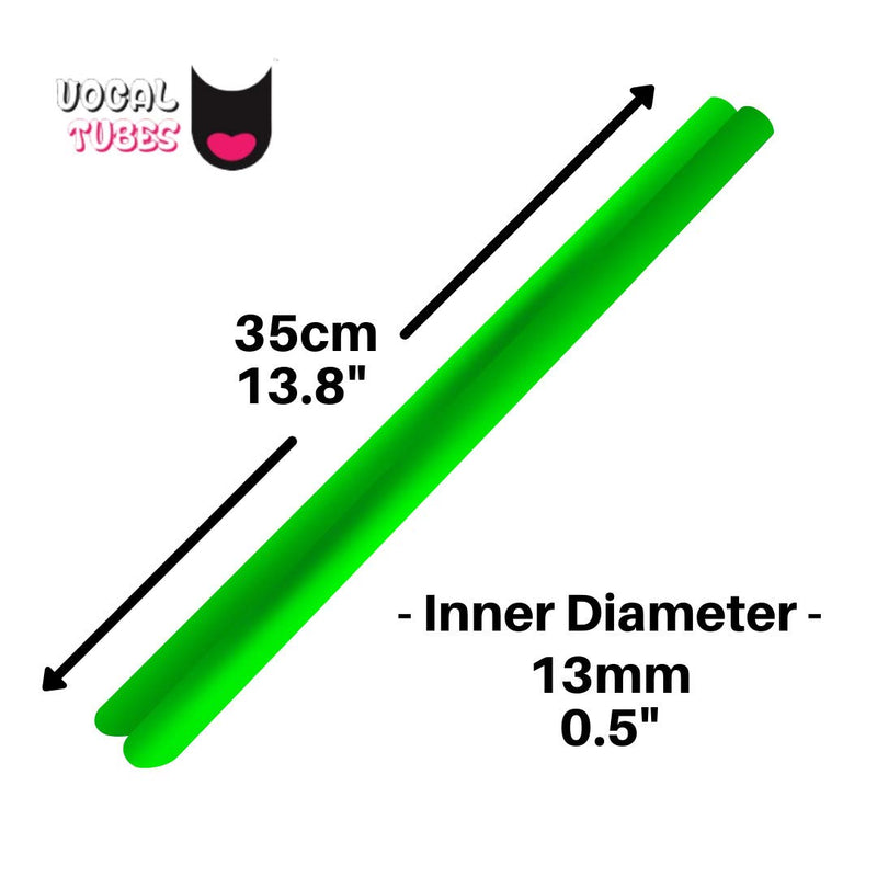 [Australia] - Green Vocal Tubes for Speech Therapy and Singing - Therapy Straws for Vocal Health - Set of 2 Silicone Tubes for water resistant Voice Therapy and singing training 