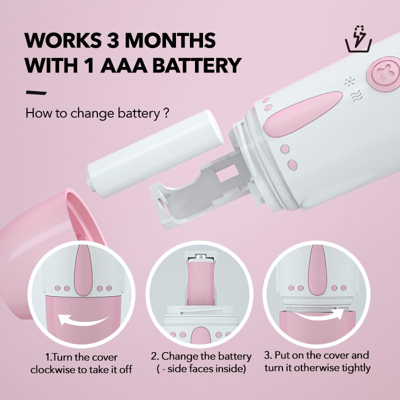 [Australia] - Kid's Electric Toothbrush with 7 Colored Lights & 2 Brush Heads - Fun Colorful Space Capsule with Cute Rabbit Astronaut. Enjoy Clean Teeth with Move-on Reminder (Lovely Pink) Lovely Pink 