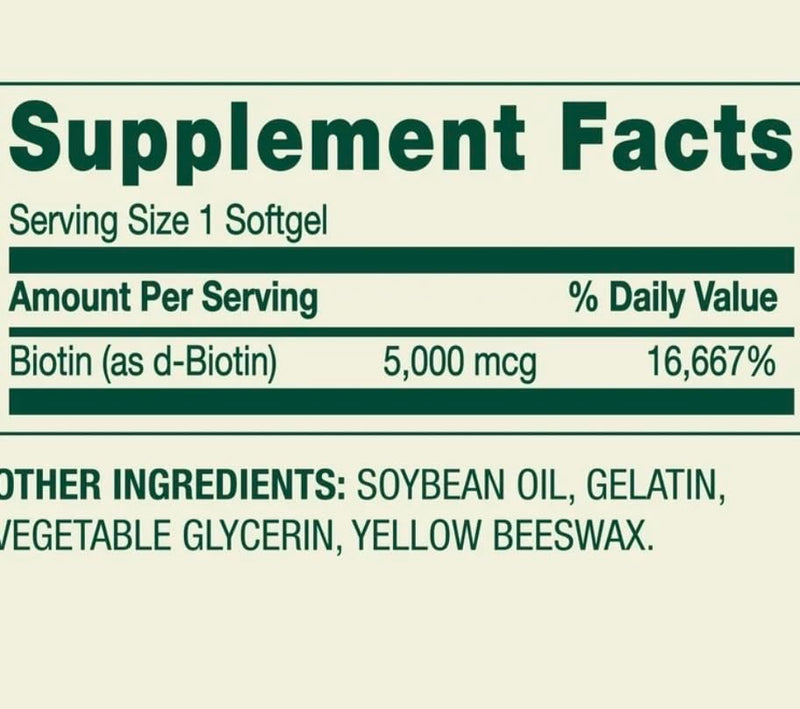 Spring Valley - Biotin 5000 mcg, 240 Softgels