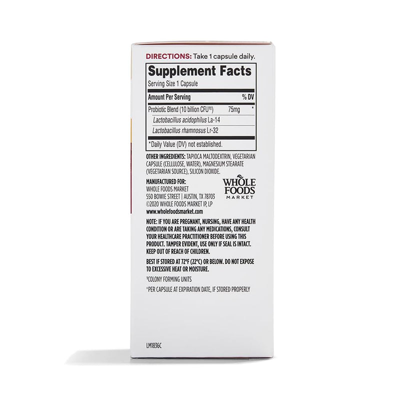 365 by Whole Foods Market, Women's Once Daily Probiotic (Vegetarian and Free of Soy, Dairy, and Wheat), 10 Billion CFU, 30 Count 30 Count (Pack of 1)