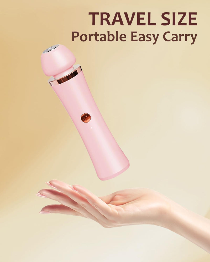 [Australia] - Facial Hair Remover for Women - 2-in-1 Electric Painless Face Hair Removal Shaver Device - Waterproof Face Trimmer & Body Epilator - Rechargeable Razor with 2 Heads for Lips Arms Legs Bikini Body Pink 