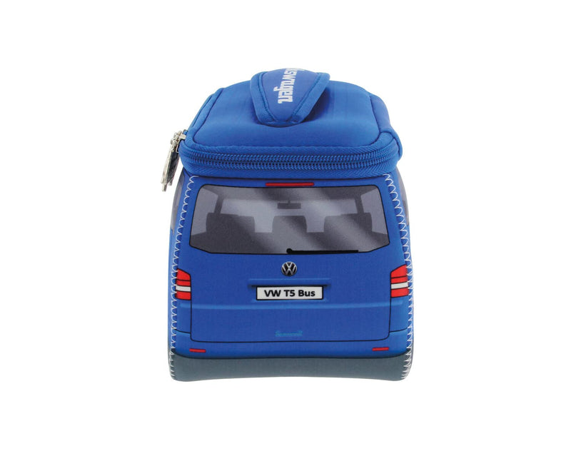 BRISA VW Collection - T5 T6 Bus Camper Toiletry Bag Cosmetic Case | Volkswagen Toiletry Bag Cosmetic Case, Water-Repellent, Hanging Hook, 4 Mesh Pockets for Travel, Neoprene, Blue/Large