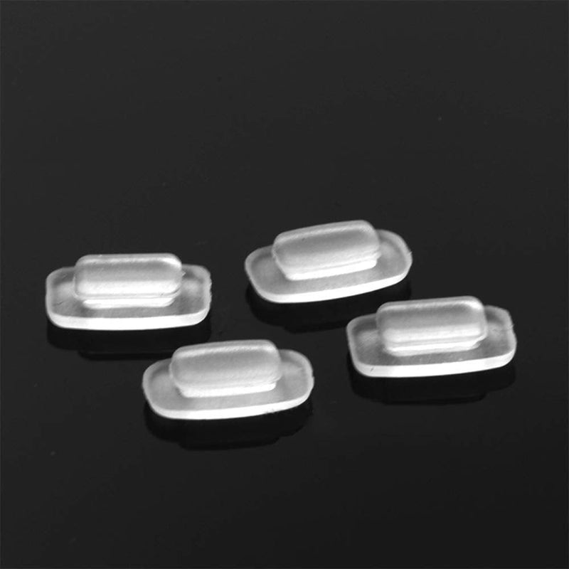 [Australia] - Eyeglass Nose Pads 11mm 4Pairs Nose Pieces Replacement Square Rectangle Push Slide Slip in Silicone Nosepads for Eye Glasses Eyeglasses Sunglasses for Costa Maui and More 