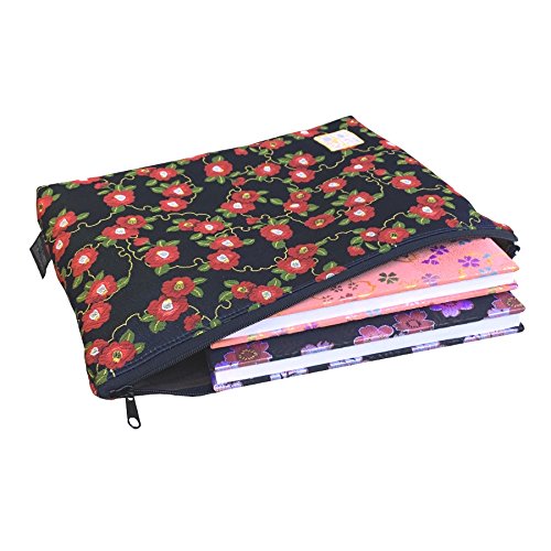 千糸繍院 Brocade zipper pouch, lined with Nishijin brocade, size L. (Konyukiwatsubaki) Konyukiwatsubaki