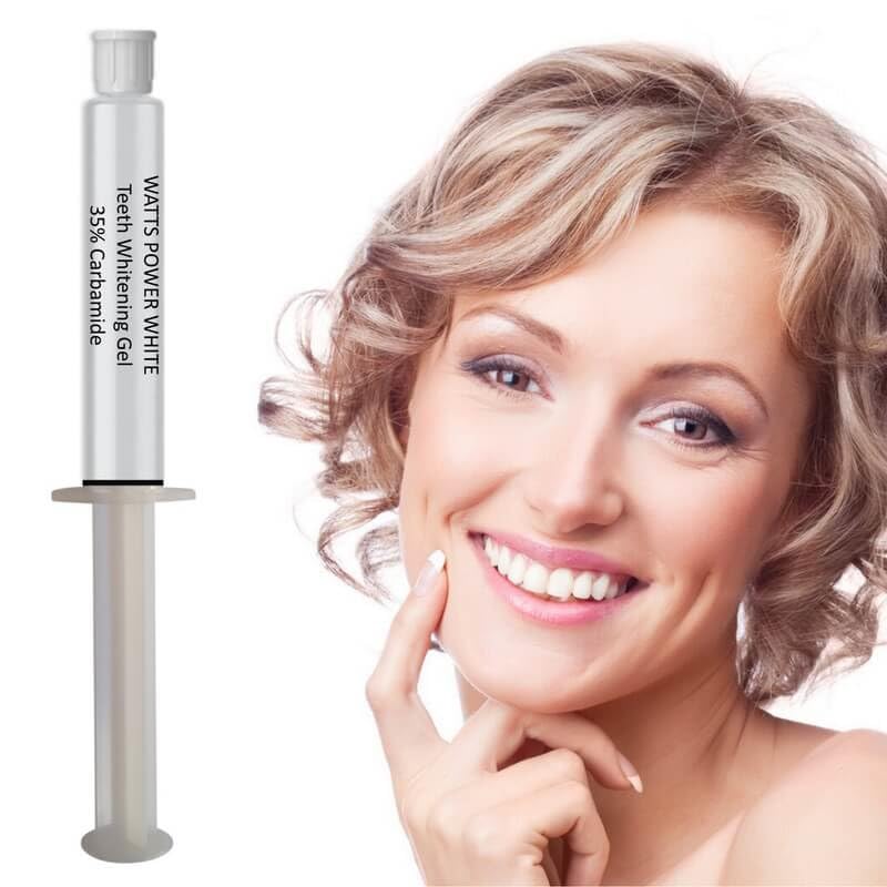 [Australia] - Watts Power 35% Dual Action Teeth Whitening Gels Huge 10ml - 4 Huge 10ml Gels Plus Aftercare Gel - Optimized OTC Dual Action for Surface and Deep Stains for Quick Results - Made in The USA - Kosher 