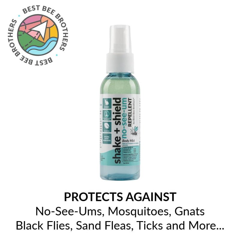 [Australia] - Best Bee Brothers Shake + Shield No-See-Ums Gnat Spray – Non-Greasy Bug Spray Body Mist Made with Plant-Based Ingredients, 2 Oz. (2 Pack) 