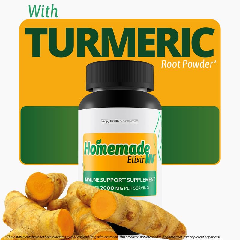 Homemade Elixir HV - Our Best Immune Support Supplement - Herbal Vitamin Immune Support Capsules - Our Best Immune Pills Nature Vitamin D Zinc C Best Herbs Vitamins
