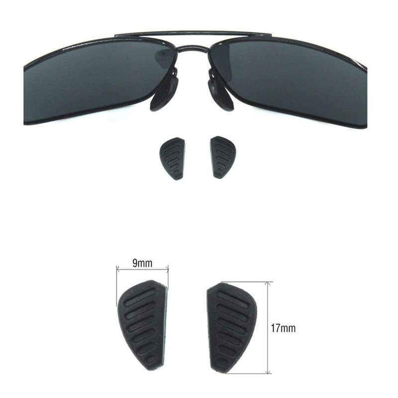 [Australia] - Sunglass Nose Pads Eyeglass Nose Pads Slip On Push in 17mm 3Paris Soft Silicone Replacement Nose Piece Pads on Nosepads for Glasses Eyeglasses Sunglasses 