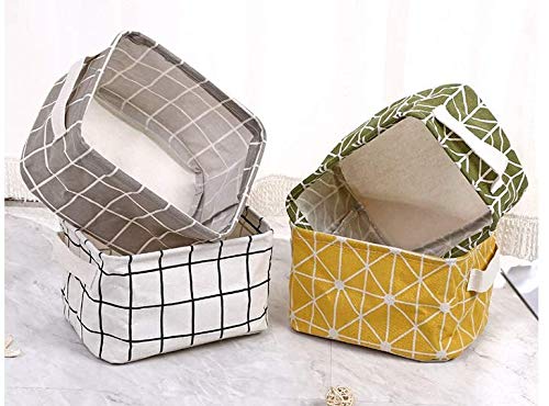 [Australia] - Mini Storage Basket（Pack of 5）- Blend Storage Bins for Makeup, Book, Baby Toy,8x6x5.5 inch Home Decor Canvas Organizers Bag 8x6.3x5.1 inch 