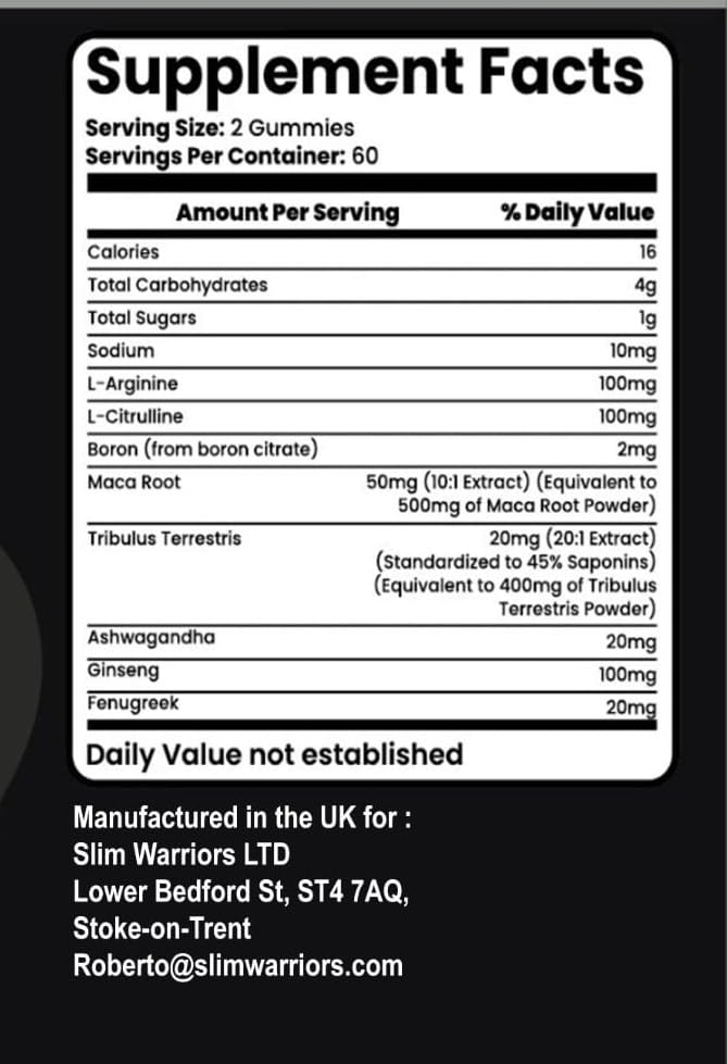 Trimassix Gummies UK - Premium Male Energy & Performance Supplement – 60 Gummies | Natural Formula to Boost Energy, Stamina & Vitality | Daily Support for Men