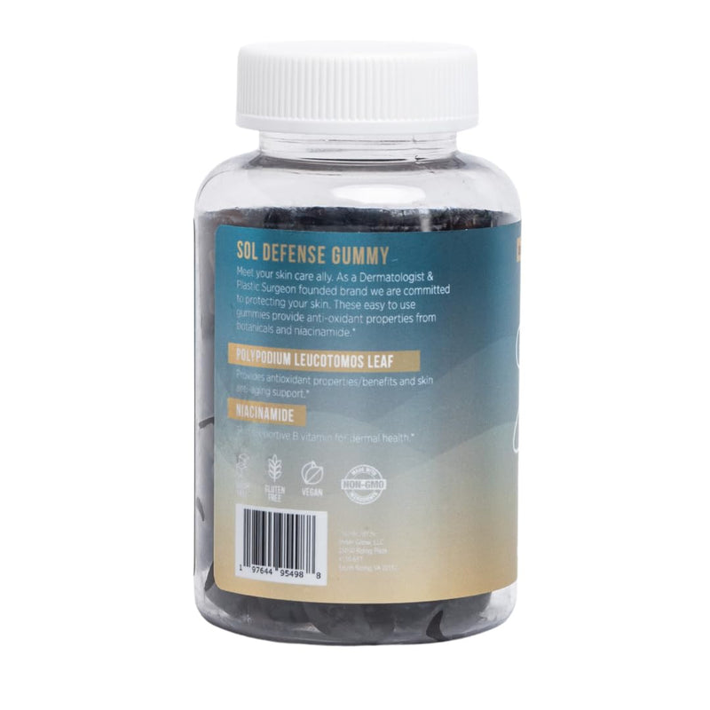 Inner Glow Sol Defense Gummies – Dermatologist & Plastic Surgeon-Formulated Skin Resilience Vitamin Supplement with Polypodium Leucotomos & Niacinamide, Passion Fruit Flavor, 60 Sugar-Free Gummies