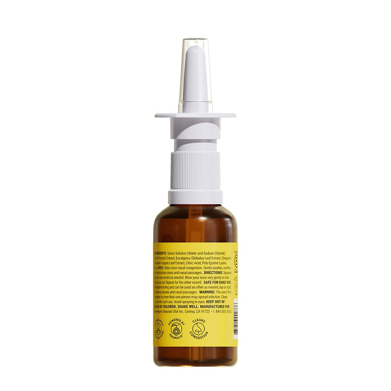 [Australia] - Beekeeper's Naturals Propolis Nasal Rinse Spray Max, Relief for Adults w/Eucalyptus, Oregano & Saline, Clears Nasal Congestion, Moisturizes Sinus Canal, & Decongest Sinus Cavities, 1 fl oz 1 Fl Oz (Pack of 1) 