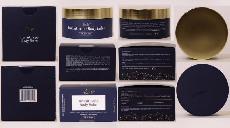 City Beauty InvisiCrepe Body Balm - Skin Firming & Tightening Lotion for a Smoother, Firmer Look | Anti-Aging Firming Body Cream 5 Fl Oz (Pack of 1)
