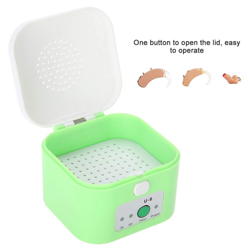 Nikou Hearing Aid Dryer Electric USB Drying Box, Headphone Dehumidifier, Moisture Proof Hearing Aid Dryer Case Green