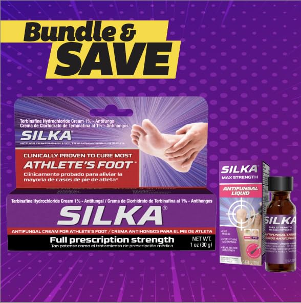 [Australia] - Silka Max Strength Antifungal Liquid & Cream Set - Powerful Relief for Toenail Fungus, Athlete's Foot, and Ringworm, Itch and Burn Relief 