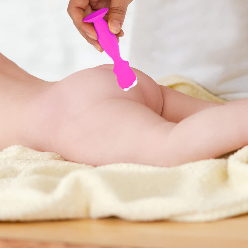[Australia] - Diaper Cream Applicator Newborn Diaper Cream Brush Silicone Cream Applicator with Suction Cup Spatula for Baby Bottom for Babies Pack of 2 