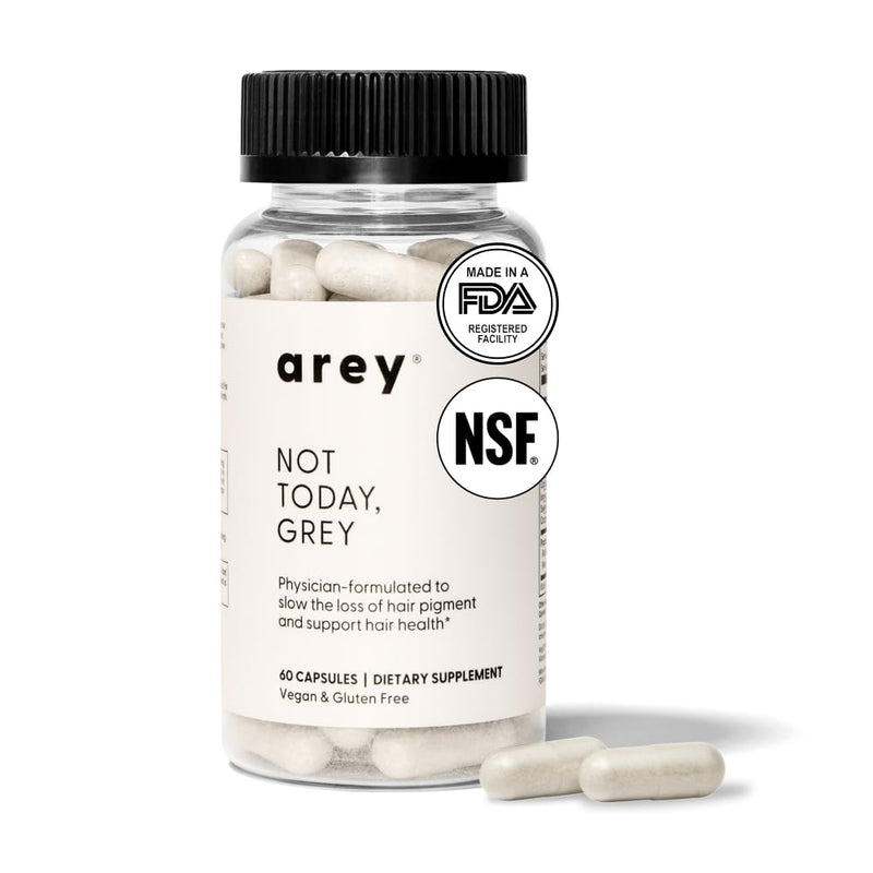 Arey Not Today, Grey Daily Hair Supplement for Women & Men, 1 Month | Slows Grey Hair Growth in 3–6 Months, Support for Thicker, Healthier Hair, Biotin, B + D Vitamins, Vegan & Gluten-Free