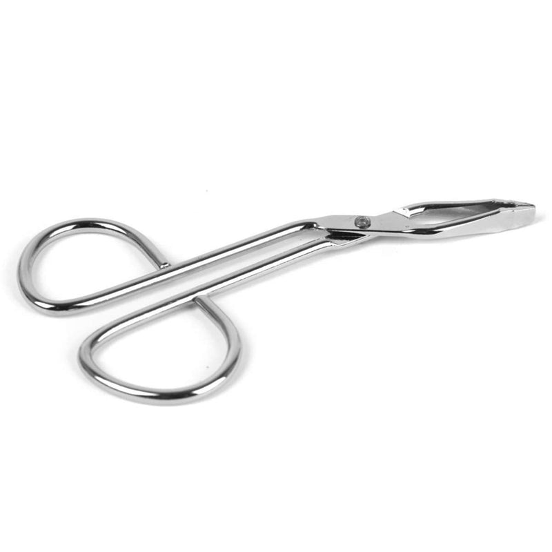 [Australia] - 1Pc Eyebrow Tweezers Stainless Steel Tweezers Clip with Scissors Shaped Eyebrow Straignt Tweezers Clip Flat Tip Tweezers for Hair Plucker (Silver) 