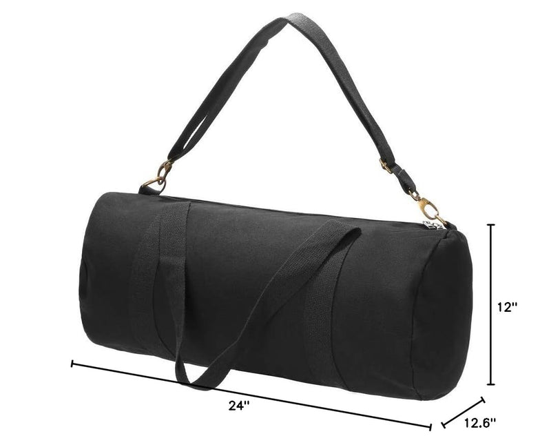 Heavy Duty Military And Army Cargo Style 100% Cotton Canvas Shoulder Travel And Storage Duffel Bag Outback Gym Bag Carryall Duffel Tote for Men and Women Large Black