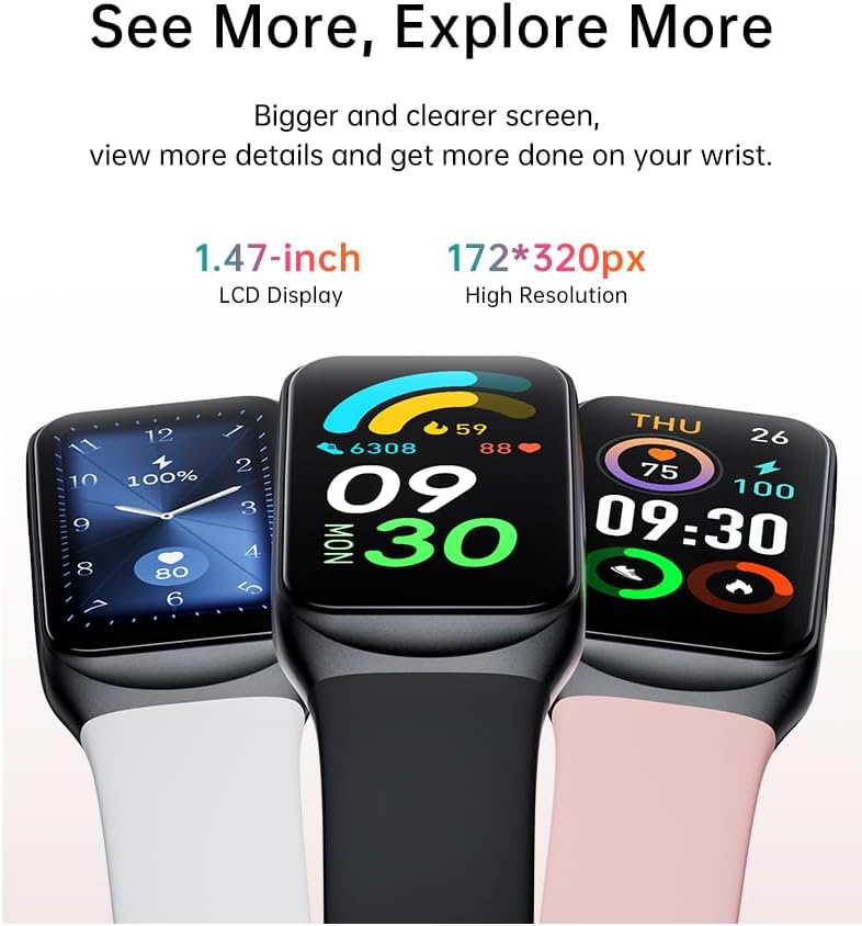 [Australia] - Fitness Tracker 2022 Version IP68 Waterproof Personalized Watch Faces, HUAKUA Fitness Watch with Heart Rate Sleep Monitor Sports Tracker Steps Calories Counter Watch for Men Women (Black) Black 