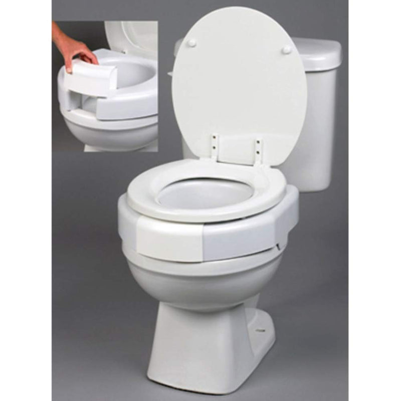 [Australia] - SP Ableware 37228 Secure-Bolt 3" Elevated Toilet Seat with Convertible Open/Closed Front, Plastic, White 