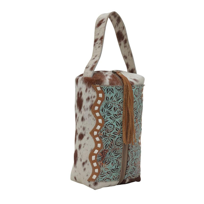Western Leather Makeup Bag for Women - Cosmetic Toiletry Bag Southwest