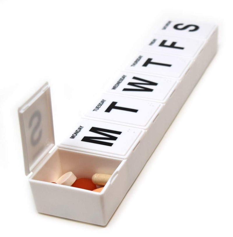 Jumbo Weekly 11" Pill Organizer - Extra Large Compartments Will Hold 7 Days Worth of Vitamins and Medications - Great Size for Gummy & Chewable Vitamins (1) 1