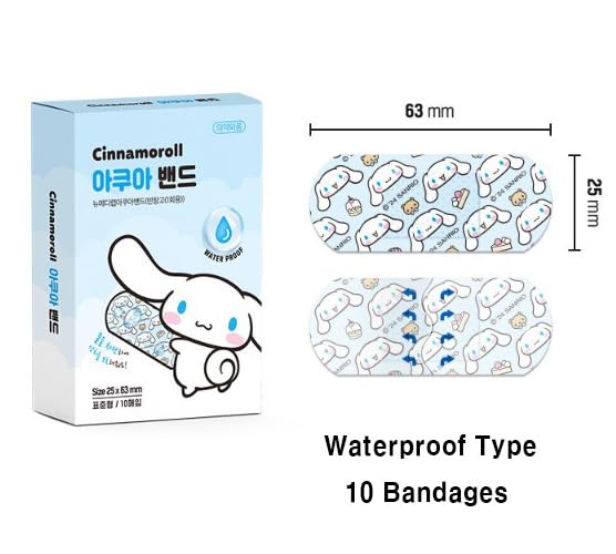 [Australia] - Kitty Friends Waterproof & Assorted Bandages ‚Äì 22 Count (Sky Blue Cinnamoroll Design, Sterile First Aid) 
