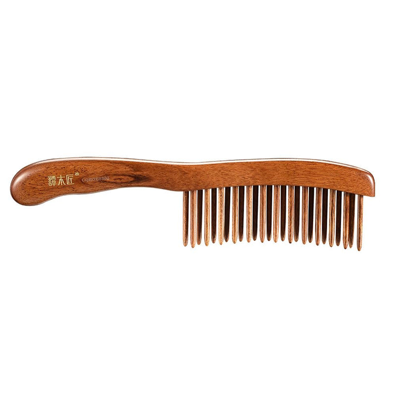 [Australia] - TAN MUJIANG Hair Comb Inserted Teeth Natural Wood Scalp Massage 1pc CQHGB0302 