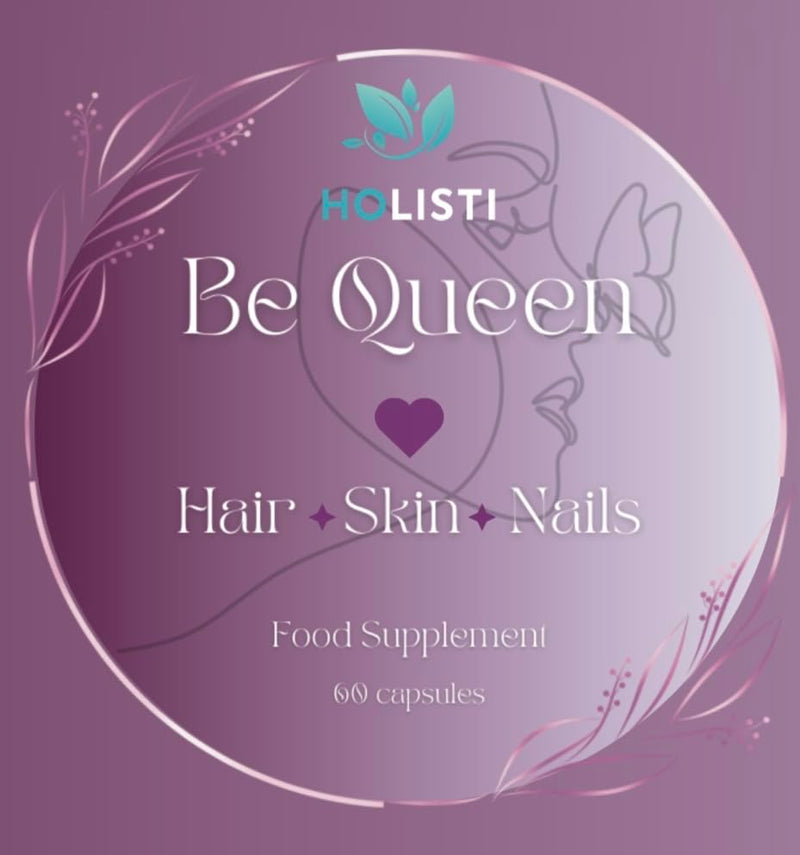 BeQueen Hair Growth, Skin & Nails | Biotin, Zinc & Hyaluronic Acid | Made in UK | Vegan Capsules | 30 Day Supply | 18-in-1 Beauty Complex | For Women