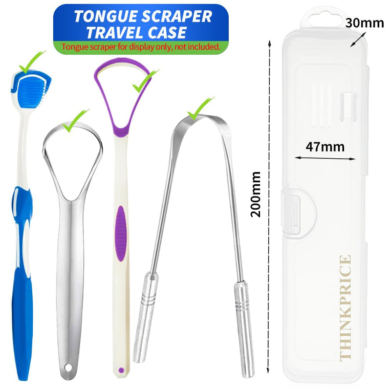 [Australia] - 4 Pack Tongue Scraper Travel Case for Tongue Cleaner, Toothbrush, Toothpaste 