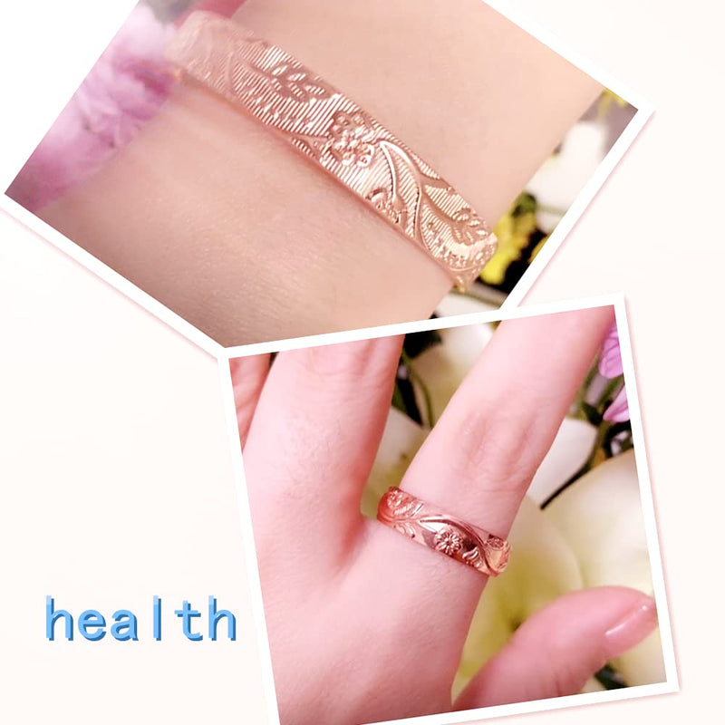 [Australia] - LONGRN-Pure Copper Magnetic Ring & Bracelet Adjustable Size for Women 