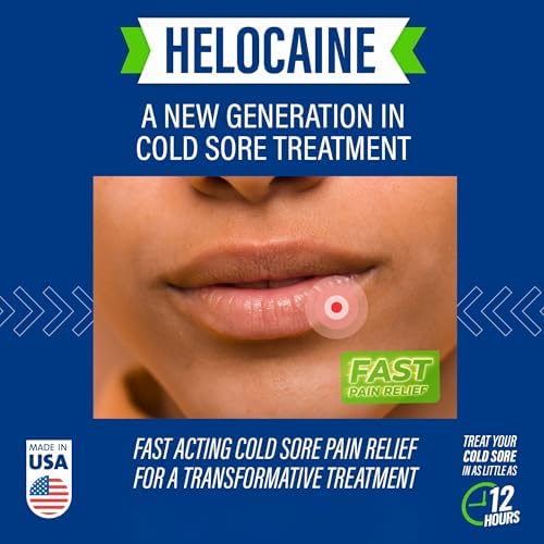 [Australia] - Fast Acting Cold Sore Canker Sore Treatment for Lips & Inside Mouth, Oral and Topical Rapid Pain Relief Over-The-Counter, 3g, 0.1 oz Tube, 1 Pack 
