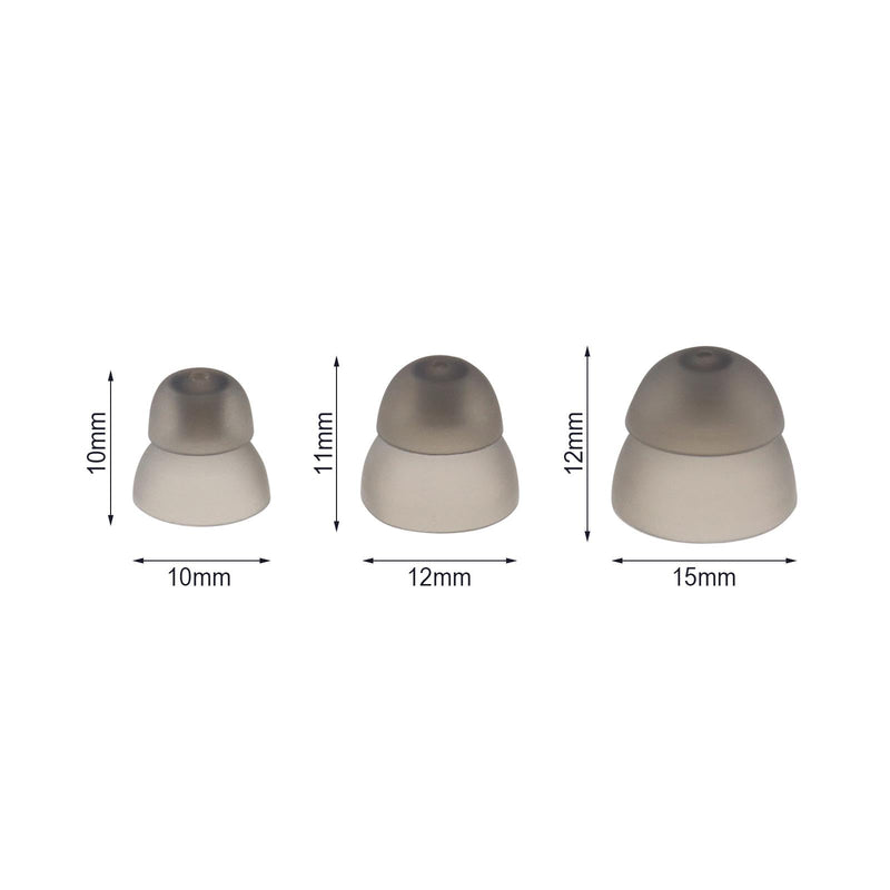 EMSea 6 Pairs Black Hearing Aid Domes Soft Silicone Double Layer Audiphone Ear Tips Replacements Earbud Audiphone Closed Domes Small & Medium & Large