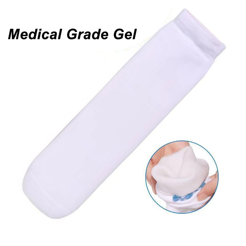 Prosthetic Calf Shrinker Amputee Socks, Soft Gel Calf Corrector, Prosthetic Calf Compression Sleeve Stockings for Shin Splint or Calves Support, Daily use (L) Large