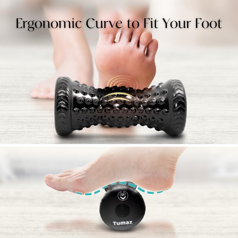 [Australia] - Tumaz Massage Ball & Foot Roller 3-in-1 Set with Spiky Ball, Lacrosse Ball, Massage Roller - Ergonomic Design to Relieve Plantar Fasciitis, Foot Massager for Deep and Superficial Muscle Pain Diamond(black) 3-piece Set 