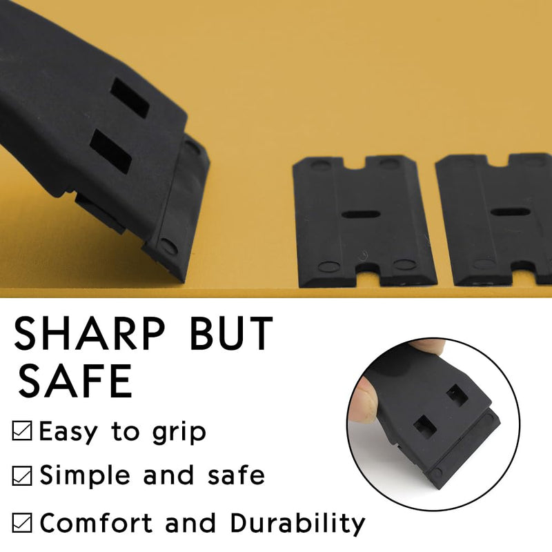 [Australia] - Hair Extensions Tape Remover Kit Tool with Tape Remover Board Razor Scraper Plastic Blades Car Window Sticker Label Glass Floor Kitchen Adhesive Tape Removal Tool Black 