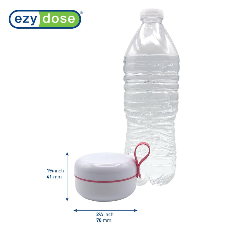 Ezy Dose Mini Vitamin Organizer, Multi Compartments, White & Pink, Small | Portable and Compact Design, Easy Access Sliding Pill Dispenser, Supplement Organizer with Anti-Mix Design, Travel Friendly White and Pink/Small