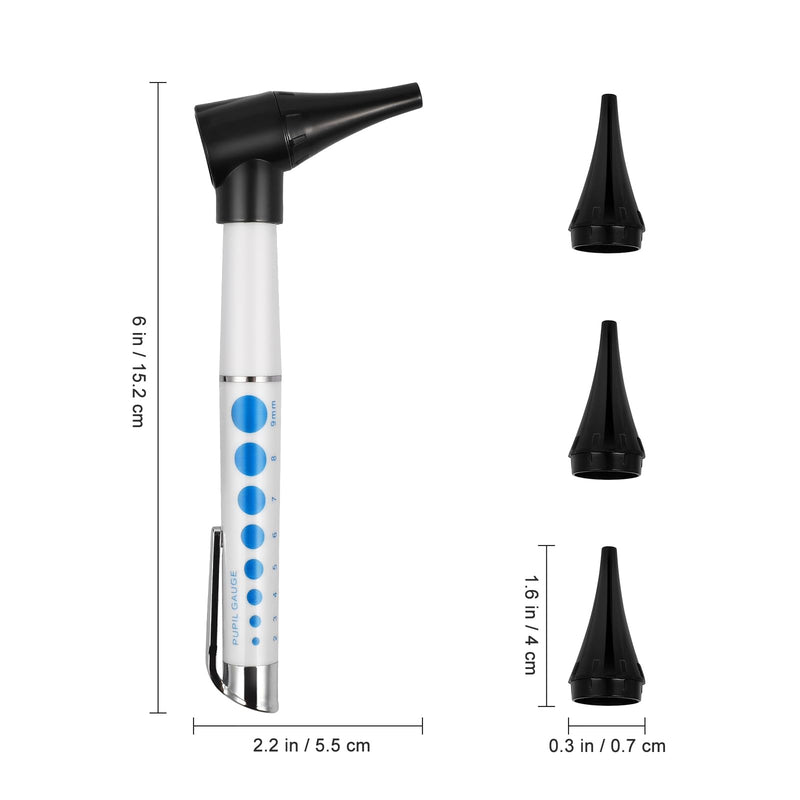 [Australia] - Healifty Otoscope with Light - Otoscope with 4 Otoscope Covers Diagnostic Ear Care Device for Nurse Children Adults Pets in Pocket Size Without Battery 