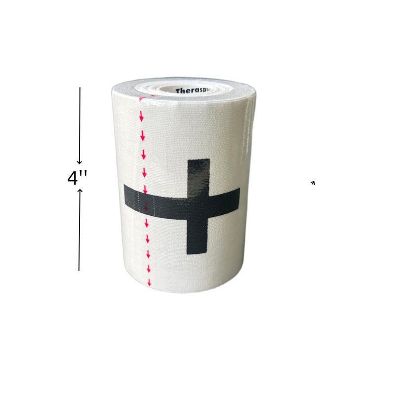 [Australia] - Faith Cross Turf Tape Football - Extra Wide Christian Athletic Turf Tape - Ultra Sticky & Latex Free, Protects from Turf Burn, Waterproof & Flexible (White, 4 inch) White 