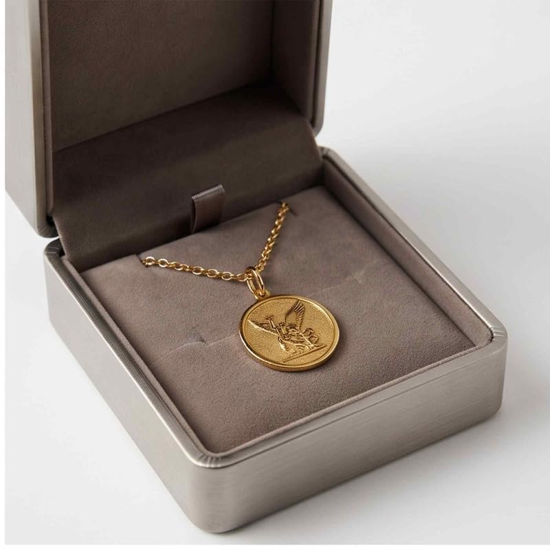 LKBEADS 925 Sterling Silver Gold Plated Saint Michael Pendant |LK_NLC_01514