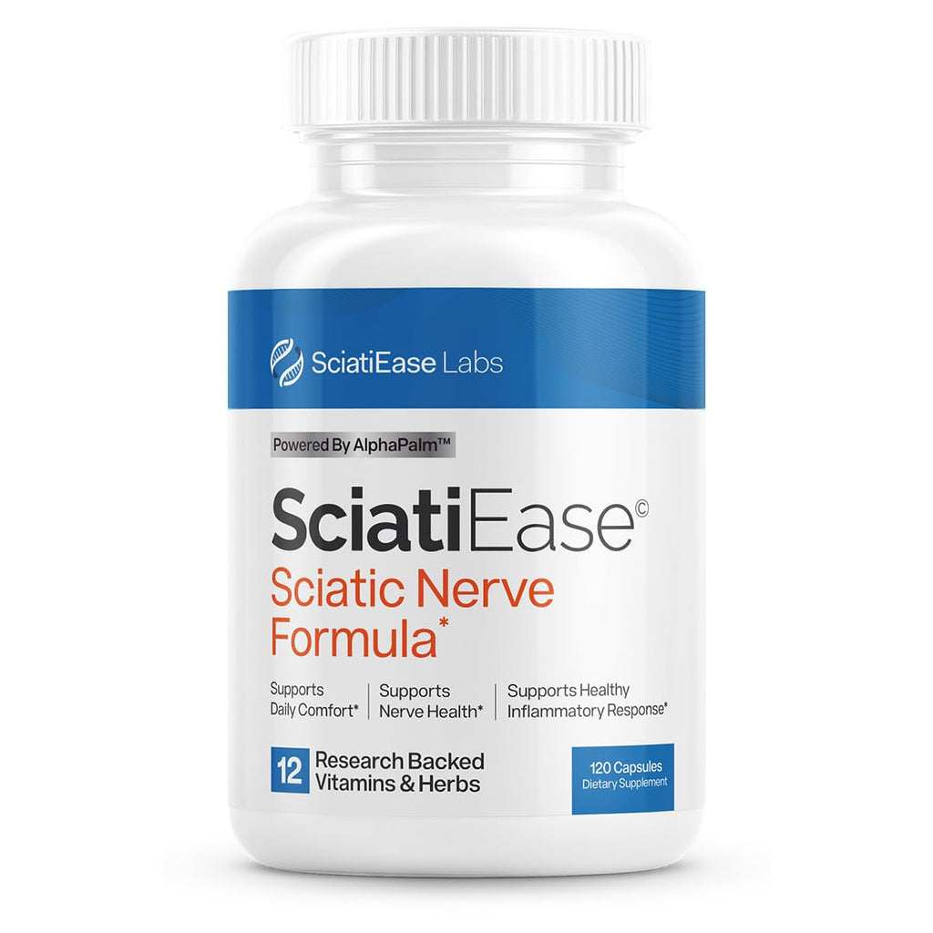 Sciatic Nerve Health Support Supplement - Nerve Support Formula with AlphaPalm, Pea, Vitamin B Complex, Alpha Lipoic Acid 300mg - 120 Capsules 120 Count (Pack of 1)